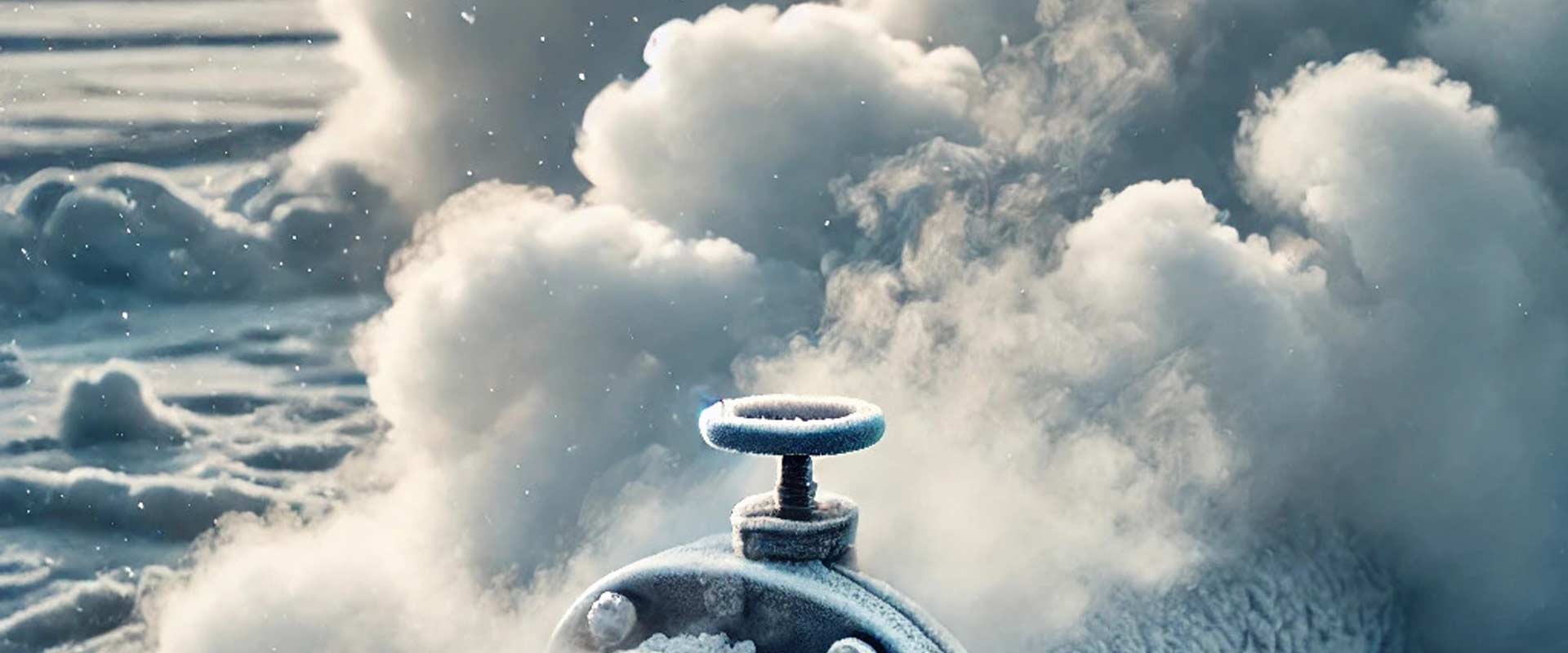 Tuyau gelé par le froid glacial de l'hiver