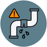 Tuyau brisé causant un déversement